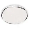 Image de Briloner Leuchten Plafonnier LED pour salle de bain avec décor étoilé IP44 18 W 1800 lm 4000 K Blanc chromé 330 x 66 mm