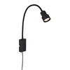 Image de BRILONER Leuchten Lampe de lit, applique murale, lampe de lecture avec bras flexible, interrupteur marche/arrêt via fonction tactile, 1 LED/GU10, 5 W, 400 lumens, 3000 K, métal, noir