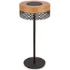Image de BRILONER - Lampe de table LED rechargeable IP44 avec tactile, intensité variable, batterie remplaçable, lumière LED, lampe de chevet, sans fil, extérieur, 16 x 35 cm, bois noir