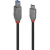 Image de LINDY 36666 USB-kabel USB 3.2 Gen1 USB-C stekker, USB-B stekker 1.00 m Zwart Vergulde steekcontacten