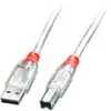 Image de LINDY 41753 USB-kabel USB 2.0 USB-A stekker, USB-B stekker 2.00 m Transparant
