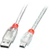 Image de LINDY 41785 USB-kabel USB 2.0 USB-A stekker, USB-mini-B stekker 5.00 m Transparant
