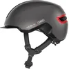 Image de ABUS Casque urbain HUD-Y - Avec feu arrière magnétique rechargeable LED et fermeture magnétique - Casque de vélo cool pour un usage quotidien - Pour homme et femme - Titane/rouge mat, taille L