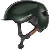 Image de ABUS - Casque Urban HUD-Y - lumière LED arrière magnétique et rechargeable & fermeture magnétique - casque de vélo cool pour tous les jours - pour femmes et hommes - vert, taille S