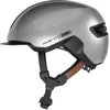 Image de ABUS - Casque Urban HUD-Y - lumière LED arrière magnétique et rechargeable & fermeture magnétique - casque de vélo cool pour tous les jours - pour femmes et hommes - argent, taille L