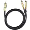 Image de Oehlbach 2056 Cinch / Jackplug Audio Aansluitkabel [2x Cinch-stekker - 1x Jackplug male 3,5 mm] 1.00 m Zwart Vergulde steekcontacten