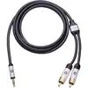 Image de Oehlbach I-CONNECT J-35/R Cinch / Jackplug Audio Aansluitkabel [2x Cinch-stekker - 1x Jackplug male 3,5 mm] 1.50 m Zwart Vergulde steekcontacten