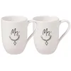 Image de Villeroy & Boch   Set de tasses Statement Mrs & Mrs, ensemble de 2 tasses, 290 ml, emballage cadeau, Tasses de haute qualité en porcelaine premium, Parfait pour les couples, Cadeau pour les mariages
