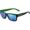 Image de ALPINA KACEY Lunettes de soleil à effet miroir et incassables avec protection UV 100% pour adultes, noir mat/vert, taille unique