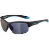 Image de ALPINA FLEXXY YOUTH HR Lunettes de soleil à effet miroir et incassables avec protection UV 100% pour enfants, noir mat/bleu, taille unique