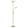 Image de Fischer & Honsel Pool TW 40145 Lampadaire avec 1 LED 5,0 W, couleur laiton, 3 niveaux CCT, intensité variable en continu, bras flexible, 32 x 32 x 182 cm (L x l x H)