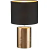 Image de Fischer & Honsel Lampe de table, bronze, bronze antique, abat-jour en tissu, chintz/intérieur doré, hauteur : 35 cm, diamètre : 20 cm, avec interrupteur à cordon, 1 ampoule E14 max. 25 W sans ampoule