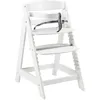 Image de roba Chaise Haute Évolutive en Bois Blanc Sit Up Click - Hauteur Réglable par un Seul Clic - Certifiée EPH - de 6 Mois jusqu'à 70 kg - avec Barre de Sécurité