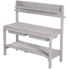 Image de roba Cuisine Sable et Eau en Bois Massif Fun + 2 Bacs en Plastique et 2 Couvercles Amovibles - de 18 Mois à 8 Ans - Table Boue pour Jeux d'Extérieur - Lasuré Gris