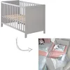 Image de roba Lit Bébé 2en1 Indépendant et Cododo 60 x 120 cm - Convertible en Lit Bébé Indépendant - Réglable en Hauteur - 5 Barreaux Amovibles - Bois Laqué Gris