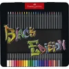 Image de Faber-Castell 116425 - Lot de 24 crayons de couleur Blackwood, édition noire, étui en métal