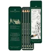 Image de Faber-Castell Castell 9000 Lot de 5 crayons graphite Jumbo dans une boîte métallique incluant HB, 2B, 4B, 6B et 8B