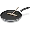 Image de GSW Poêle à crêpe en aluminium pour induction Gris/noir 26 cm Avec répartiteur de pâte 26 cm