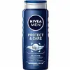 Image de NIVEA MEN Gel douche 3-en-1 Protect & Care (1 x 500 ml), Gel douche homme à l aloe vera, Soin nettoyant pour homme visage, corps et cheveux
