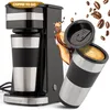 Image de Clatronic Cafetière avec gobelet à café à emporter de 400 ml | Compatible avec tous les porte-gobelets courants (par exemple la voiture) | Machine à café filtre avec gobelet en acier inoxydable et