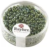 Image de Rayher 1405929 rocailles, 2,6 mm ø, Opaque Gelüstert, Boîte 17 g, Vert