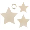 Image de Rayher 46707505 Lot de 3 étoiles en bois, certifié FSC, naturel, 12 cm, 15 cm, 20 cm de diamètre, ensemble en bois + 60 cm de corde de jute, décoration de Noël, décoration de Noël