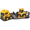Image de Dickie Toys Volvo Truck Team - Grand camion avec remorque et chargeur sur roues - Avec effets sonores et lumineux - Pour enfants de 3 ans et plus