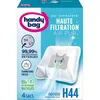 Image de Handy Bag - Sacs aspirateur H44 x4sacs - Compatibles Hoover, Domo, Trisa - 99,99% des poussières retenues - Fermeture facile - Filtre anti-allergène - 55% de matériaux recyclés