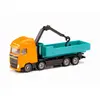 Image de siku 1683, Camion polybenne Volvo avec grue, métal/plastique, orange/turquoise, benne ampliroll, grue pivotante