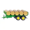 Image de siku 2891 Remorque à balle ronde 1:32 métal/plastique vert avec 15 balles rondes compatibles avec l'embrayage arrière standard Siku