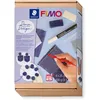 Image de STAEDTLER 8025 HTC2 FIMO Pâte à modeler polymère durcissante au four   Mode d'emploi   Effet denim (lot de 8 pièces avec blocs souples FIMO et accessoires)