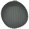 Image de Fackelmann 42683 Panier rond en silicone, Moule pour friteuse à air chaud, Moule pour friteuse sans huile, silicone, gris, 24,5 x 9,3 cm