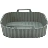 Image de Fackelmann 42692 Panier carré en silicone,Moule pour friteuse à air chaud, Moule pour friteuse sans huile, gris, silicone, 21x21 cm