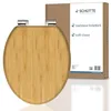 Image de SCHÜTTE Wc-bril Bamboo met softclosemechanisme, massief bamboe toiletdeksel, duurzaam wc-deksel van hout, wc-bril van bamboehout, maximale belasting 150 kg