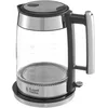 Image de Russell Hobbs Bouilloire design en verre [1,7 l, 2200 W] Elegance   Applications en acier inoxydable poli (éclairage LED bleu, filtre anti-calcaire amovible, indicateur de niveau d'eau) 23830-70