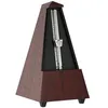 Image de Wittner Metronome Taktell Forme Pyramide Système Maelzel Série 855 - Boîtier en plastique - Avec cloche - Grain de acajou - Mécanique à remonter - Pas de piles nécessaires - Fabriqué en Allemagne