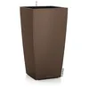 Image de Lechuza CUBICO Color 30 Pot de fleurs en plastique à auto-arrosage pour intérieur/extérieur avec trou de drainage 56 x 30 x 30 cm (H x L x l) Noix de muscade