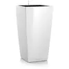 Image de Lechuza   Pot de Fleurs d'Interieur   Premium Cubico   Réserve d'Eau Intégrée   Coloris Blanc   30 x 30 x 56 cm