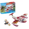 Image de Playmobil 71463 Hydravion avec Pompier - Action Heroes - avec Un Personnage, des Animaux, Un Avion Anti-Incendie avec Fonction d'extinction et Une fôret en feu - Ville & Métiers - Dès 4 Ans