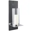 Image de blomus -FINCA 65422 Lustre mural en forme de S avec bougie, design exclusif, polystone/verre/acier inoxydable, finition de qualité supérieure (H/l/P) : 38 x 13 x 15 cm, acier inoxydable mat