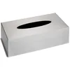 Image de WENKO Boîte pour lingettes cosmétiques acier inox - boite à mouchoirs, Acier inoxydable, 25 x 8 x 12 cm, Satiné