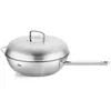 Image de Fissler Original Profi Collection - Poêle wok en acier inoxydable (Ø 32 cm - 6,4 l) avec couvercle en métal - Matériau multicouche de qualité supérieure à 5 couches - Répartition optimale de la