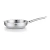 Image de Fissler Pure Collection Poêle en acier inoxydable (Ø 24 cm) sans revêtement Graduation intérieure Fabriquée en Allemagne Compatible induction