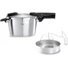 Image de Fissler Vitaquick Premium Autocuiseur (6 L, Ø 22 cm) avec insert, cuiseur vapeur en acier inoxydable, 2 niveaux de cuisson, fabriqué en Allemagne - Induction