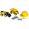 Image de Theo Klein 2497 Volvo Power Kit professionnel de chantier, avec benne basculante et chargeuse sur pneus, outil de maçon et casque de chantier, jouet pour enfants à partir de 3 ans