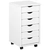 Image de Inter Link Caisson à roulettes 6 tiroirs pin massif blanc 35 x 39 x 66 cm