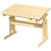 Image de Inter Link Bureau Étudiant Bureau Table de Travail Bureau Enfants Bois Massif MDF L x H x P: 109 x 63-96 x 55 cm 30600020 Naturel
