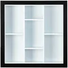 Image de Inter Link - Vitrine - Vitrine murale - Coffret de présentation - Vitrine de collection - Vitrine sans verre - Etagère murale - 7 compartiments - Collector - Septem - MDF Noir/Blanc - 66,5 x 13,7 x 66,5 cm