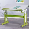 Image de Inter Link - Bureau réglable en hauteur - Bureau pour enfants, élèves - Pupitre inclinable - Support pour livres - Bois massif laqué blanc - Applications en vert - Vert/Blanc