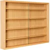 Image de Inter Link - Vitrine Murale pour Objets de Collection   Armoire de rangement avec 4 étagères   5 Compartiments - pour Miniatures - MDF - Décor Hêtre
